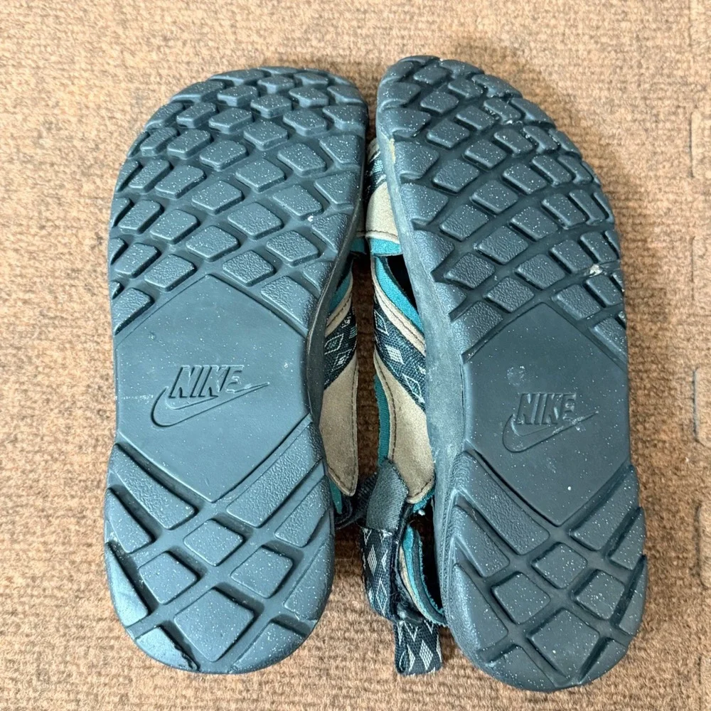 Nike ACG Vintage Sandals Mens 8 Teal Tan Black Strappy Hiking Water Shoes‎ 90s